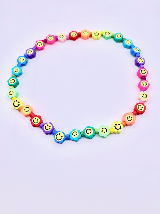 PPP Rainbow Happy Flower necklace