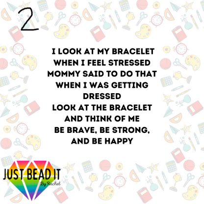 Back to School Matching Bracelet sets with Poems