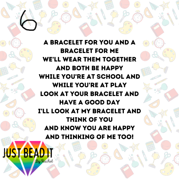 Back to School Matching Bracelet sets with Poems