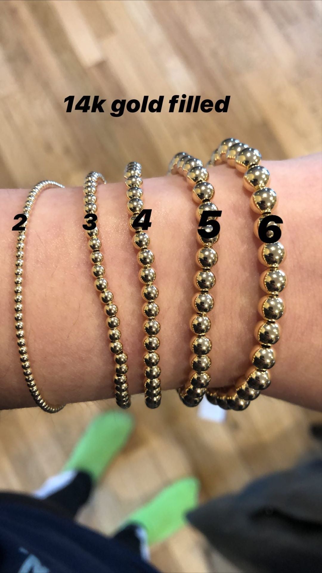 Plain 14K Gold Beaded Bracelets