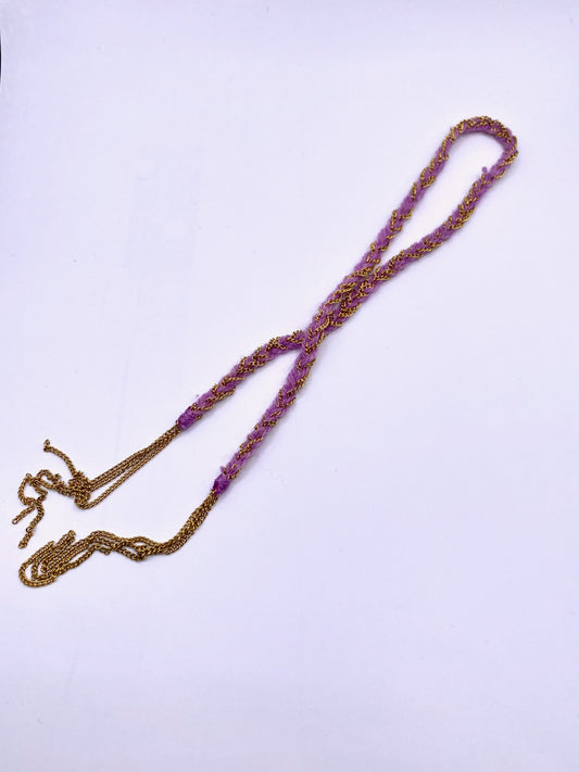 Twirly bracelet -fuchsia with gold
