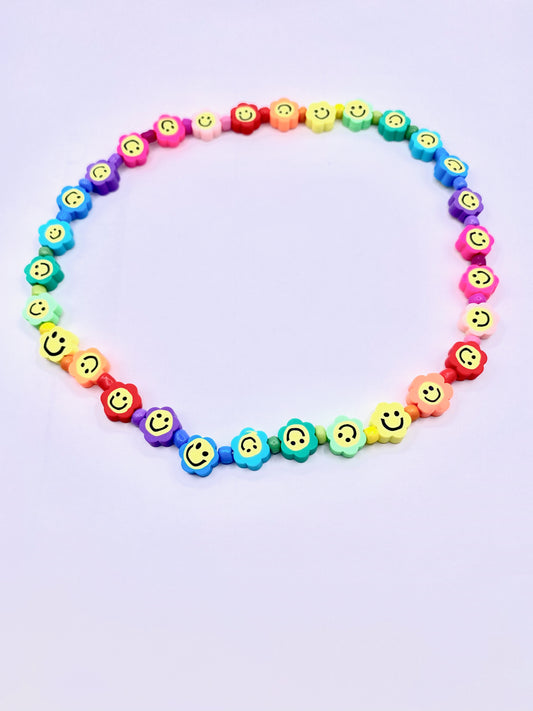 PPP Rainbow Happy Flower necklace