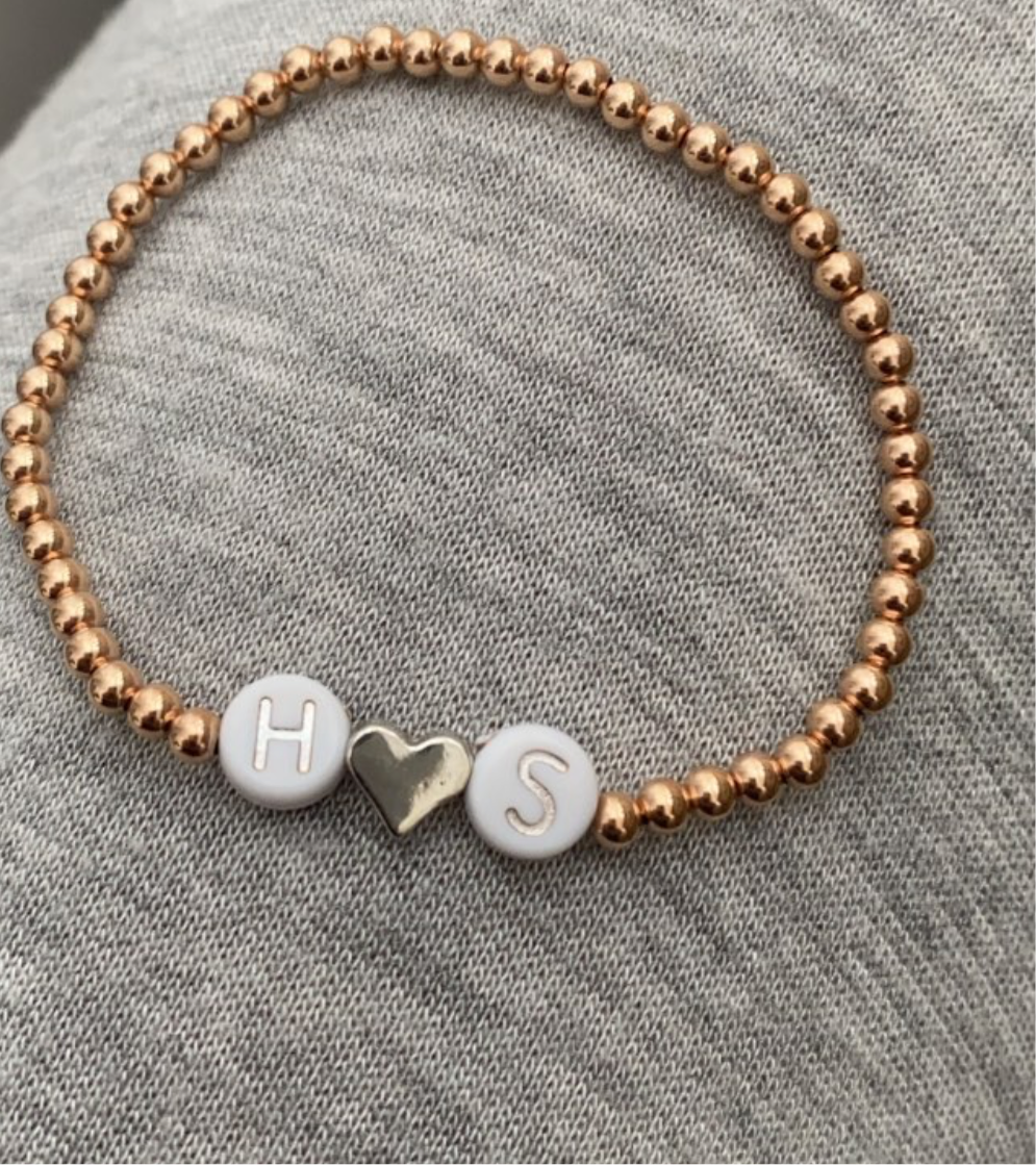 14K Rose Gold Beaded Bracelets Personalized – Just Bead It By