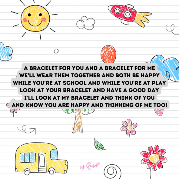 Back to School Matching Bracelet sets with Poems