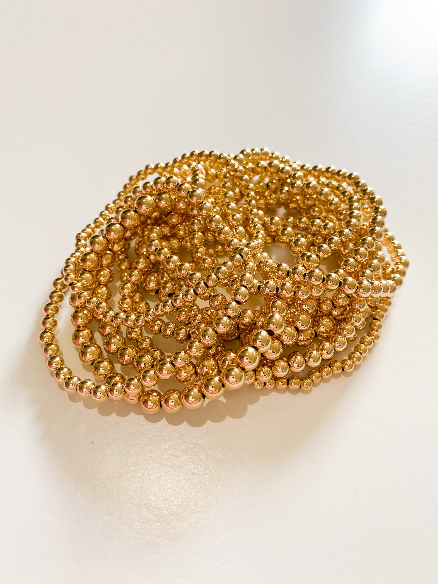 Plain 14K Gold Beaded Bracelets